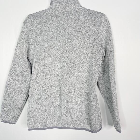 LL Bean Womens Small Pewter Gray Sweater Fleece Pullover Snap Regular Pockets - Picture 2 of 11